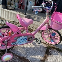 バルブキャップ購入虫ゴム交換済　16インチ　ディズニープリンセス自転車