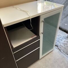 リサイクルショップどりーむ天保山店　No１８２１　食器棚　チェスト　キッチン収納　中古　美品　ブラウンカラーの画像