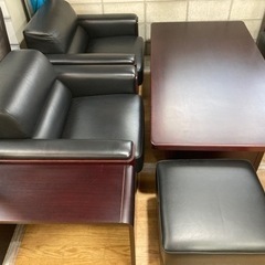オリバー 応接8点セット 本革 中古