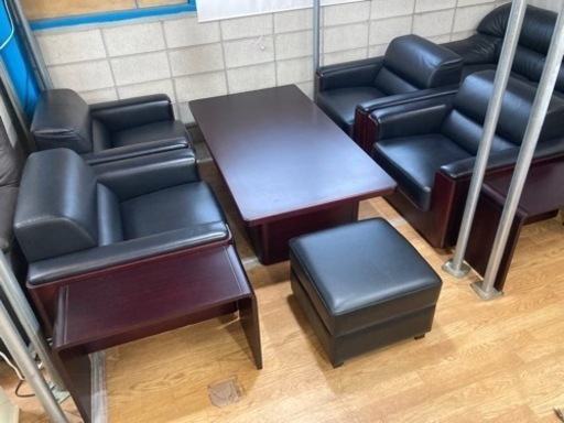 オリバー 応接8点セット 本革 中古