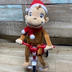 おさるのジョージ クリスマス 帽子 マフラー 自転車  ぬいぐる...