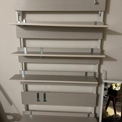 壁面収納  つっぱりラック 幅80 ホワイト