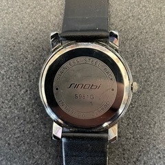 men's腕時計（sinobi）黒、レザーの画像