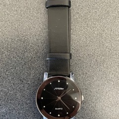 men's腕時計（sinobi）黒、レザーの画像