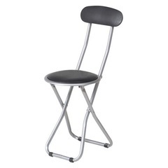 新品◆折りたたみパイプ椅子 コンパクトサイズ スリムチェア ブラ...