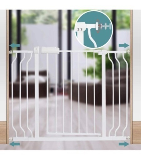 158〜206㎝ ベビーゲート ベビーフェンス ペット用ロングゲート　突っ張り式 開閉式 オートクローズ機能付き 36センチ拡張付き