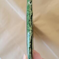 和皿　可愛いピンク桜、すずしげな緑色の画像