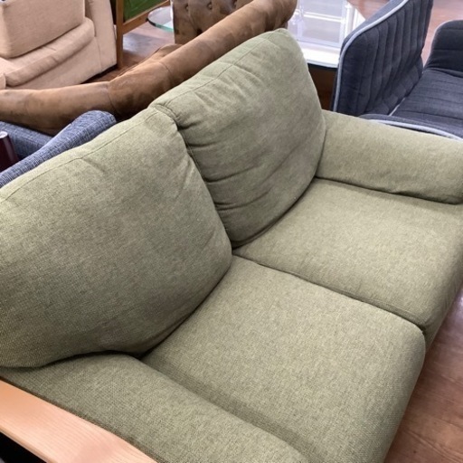 2掛けソファー 使用感有 グリーン