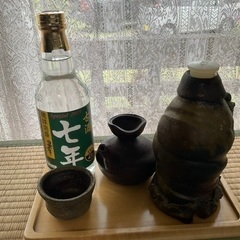 値下げ‼️ 具志堅全心　かっちん窯　酒器古酒セット　南蛮荒焼　穴...