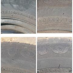 中古 夏  サマー タイヤ １５５/８０Ｒ１３ スチールホイール ホイールキャップ ナット１６個付き！の画像