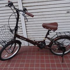 【お買い上げありがとうございました】折りたたみ自転車　20インチ　自転車　6段切り替え　綺麗です