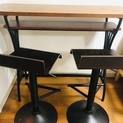 カウンターテーブル　チェア　セット