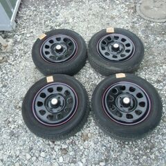 【恵庭市】155/65R13 夏タイヤ おしゃれホイール付き 4...