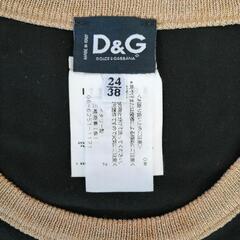 【6】ドルチェ&ガッバーナ/Dolce&Gabbana ゴールドラメ切替カットソーの画像