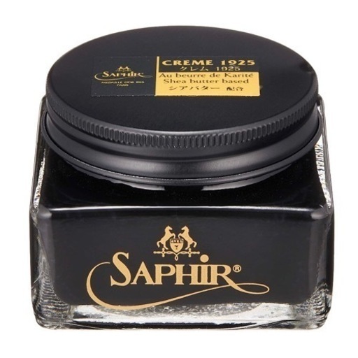 新品◆SaphirNoir サフィールノワール  クレム1925 黒 圧倒的なツヤと保湿力の靴クリーム 75ml 靴磨き 正規品 クロケット オールデン