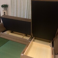 フランスベッドのL字型ソファーベッド 大容量収納つき AG-Atlaの画像