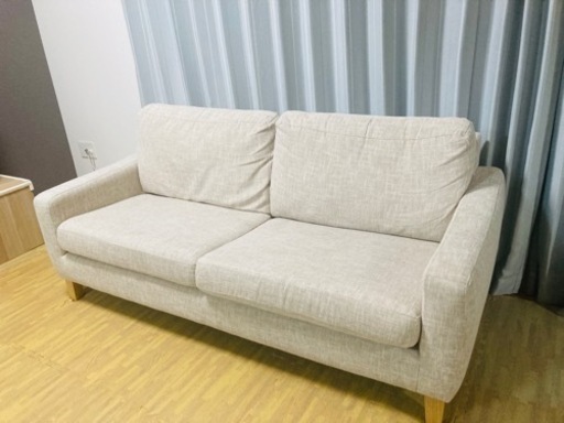 大塚家具　3人がけファブリックソファー