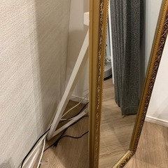 アンティーク風スタンドミラー姿見鏡*華麗*金*の画像