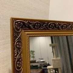 アンティーク風スタンドミラー姿見鏡*華麗*金*の画像