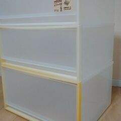 無印良品 ＰＰ収納ケース引出式横ワイド(小・大・深) 3点の画像