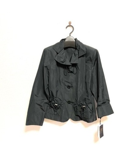 シンプル　無地　ブラック　ショート丈　トレンチコート　春夏　M〜L  きれいめ