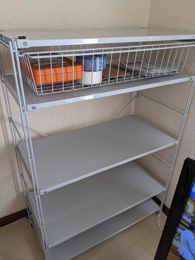 無印　ラック棚　グレー