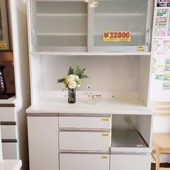 【クリーニング済・配送可】キッチンボード ホワイト 幅120cm 管理番号81104