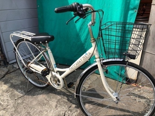 厚 221 6段切り替え　自転車　ママチャリ　27インチ ライト付き