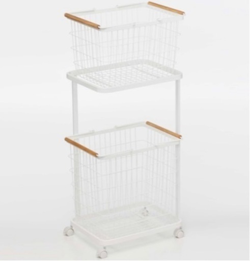 【取引中】《新品未使用》YAMAZAKI(山崎実業) tosca トスカ ランドリーワゴン＋バスケット ホワイト