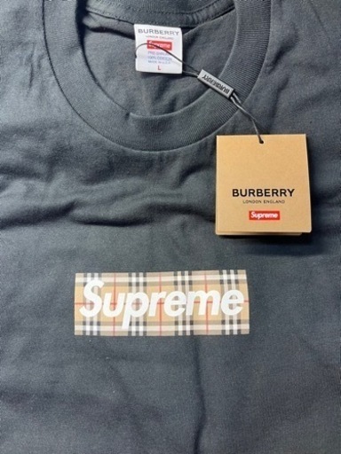 SUPREME &Burberry TEE BLACK L