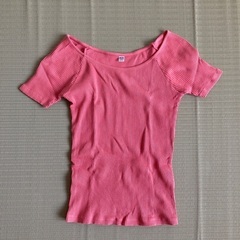 UNIQLO ピンクボートネックネックカットソー　S