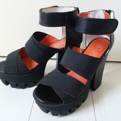 YOSUKE U.S.A ◆ 厚底サンダル 24.0cm 黒 ◆...