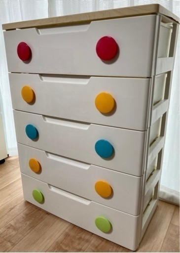 収納チェスト　5段　美品　プラスチック　タンス　衣装　ケース