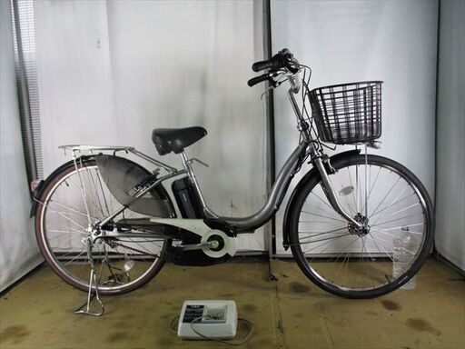 B900★整備済み　中古電動自転車★YAMAHA PASナチュラ　シルバー　8.9Ahバッテリー新品【26インチ】