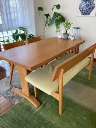 ダイニングテーブルセット　一枚板　日本製