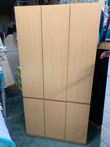 【リサイクルサービス八光　田上店　配達設置OK】ナチュラル木目　大型書棚