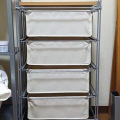 【無償】無印良品 スチールユニットシェルフ帆布バスケットセット