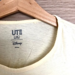 140 UNIQLO Disney 半袖 Tシャツ 黄色 美女と野獣 子供 ディズニーの画像