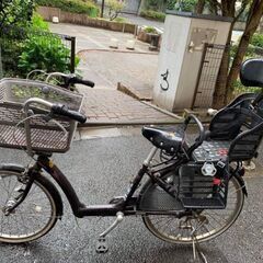 Bridgestone Angelino posh assista　チルドレンシート付き中古自転車の画像