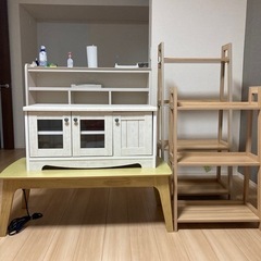 TVボード、こたつテーブル、シェルフ3段、4段