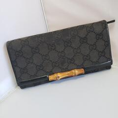 GUCCI　グッチ　バンブー長財布　ブラック
