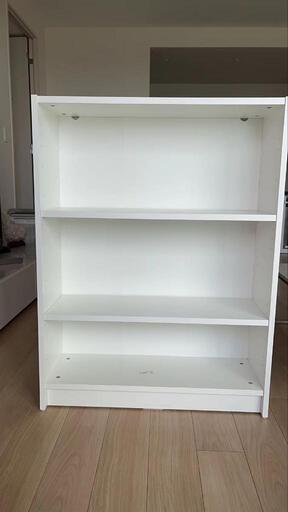 美品 三段本棚 白