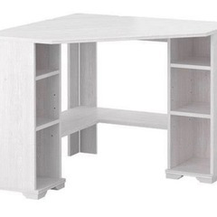 パソコンデスク イケア IKEA コーナーデスク 薄いグレーホワ...