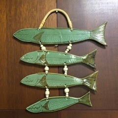 陶器製＊お魚型のかわいい壁掛け飾り♪