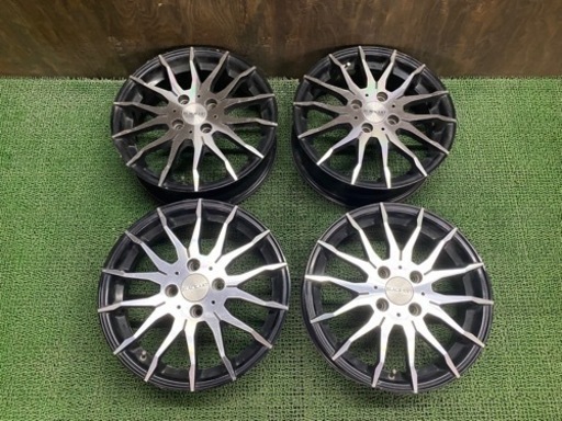 No.605 15×5J +45 4H -100 中古 アルミホイール 4本 15インチホイール