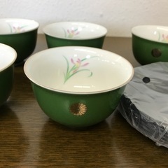 有田焼　5客セット　お湯呑み　未使用品　綺麗なグリーン色　煎茶揃の画像