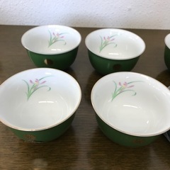 有田焼　5客セット　お湯呑み　未使用品　綺麗なグリーン色　煎茶揃の画像