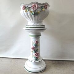 札幌市内配送可能】イタリア demain ドマン 花瓶 花台 飾り台 陶花 陶器 花