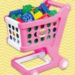 【新品】おかたづけ！BLOCKS CART ショッピングカ－ト 子供 おままごとの画像