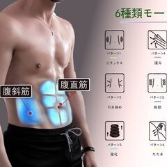 最後の1点EMS 腹筋ベルト 腹筋パッド 強力モデル 腹筋トレーニング 筋トレ 腹筋 腕筋 多部位対応 脂肪燃烧 筋肉刺激 充電式 ６種類モード 15段階強度 男女兼用 日本語説明書の画像